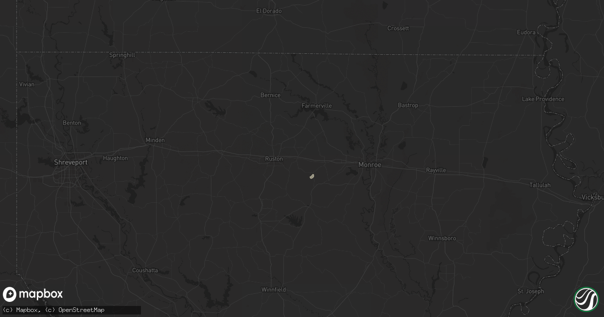 Hail map in Choudrant, LA on August 14, 2025