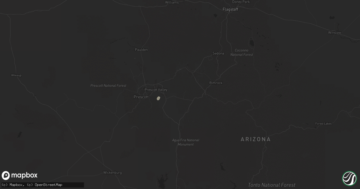 Hail map in Dewey, AZ on August 14, 2025