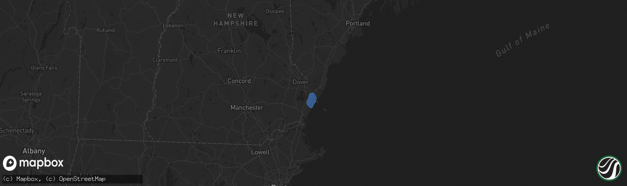 Hail map in Kittery, ME on August 14, 2025