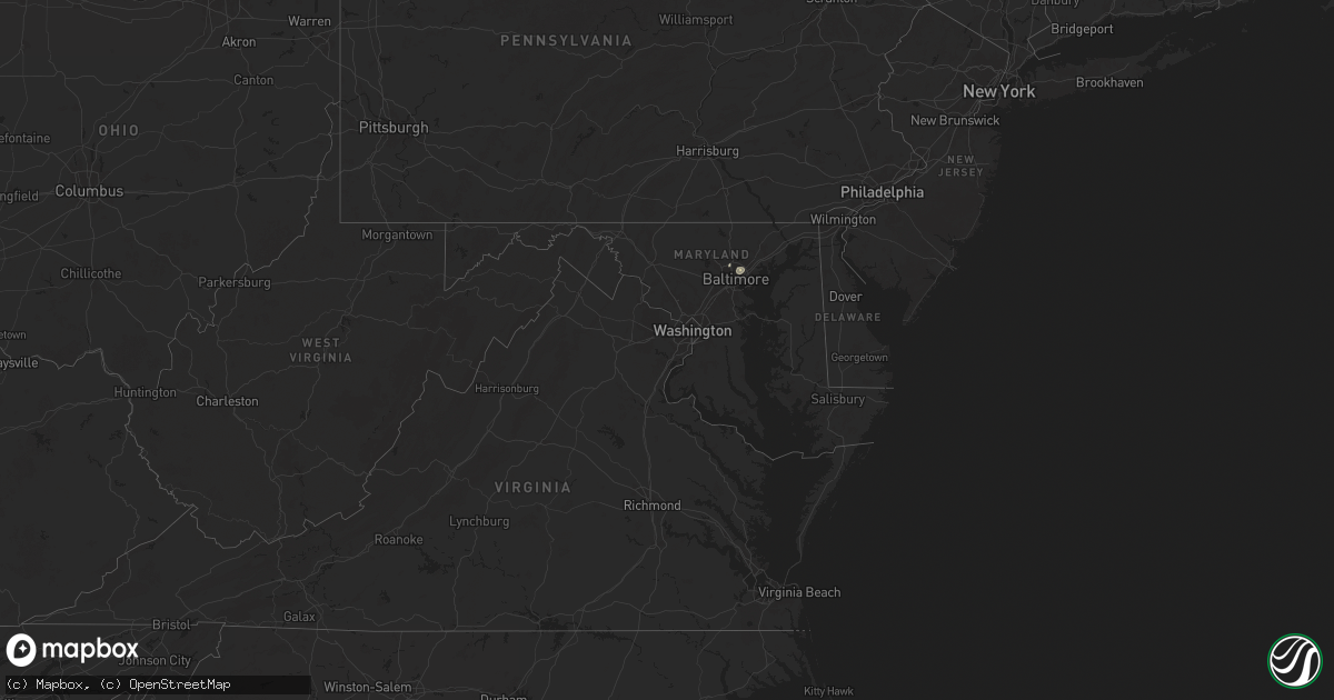 Hail map in Maryland on August 14, 2025
