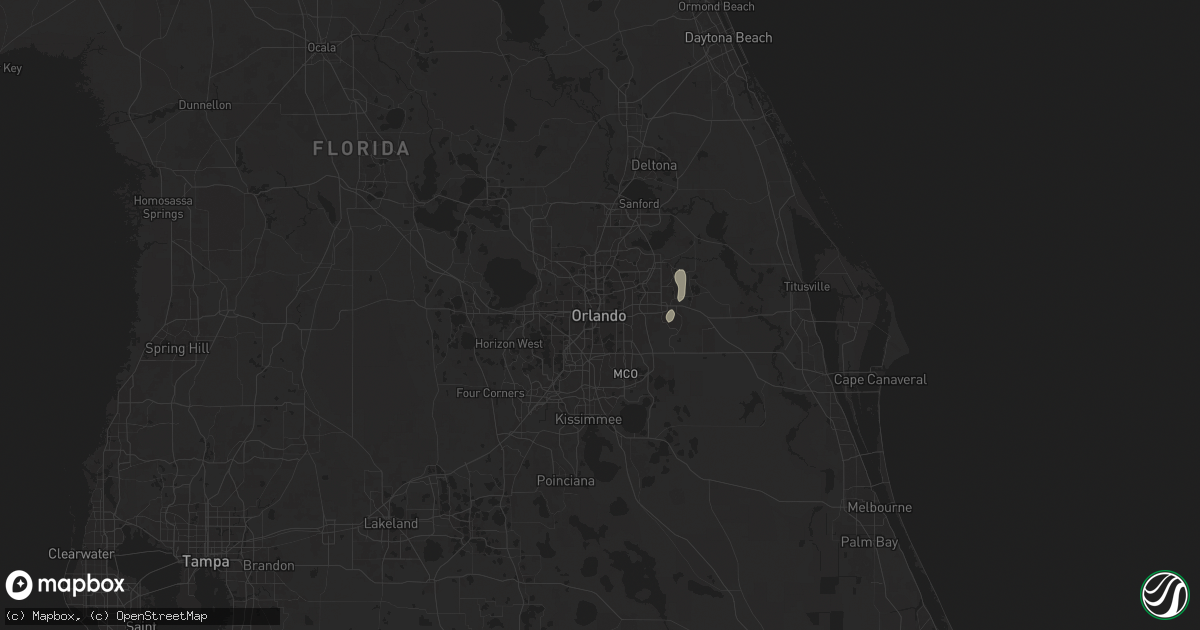 Hail map in Orlando, FL on August 14, 2025