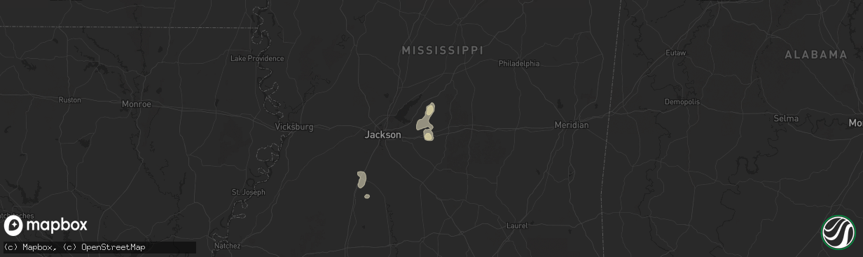 Hail map in Pelahatchie, MS on August 14, 2025