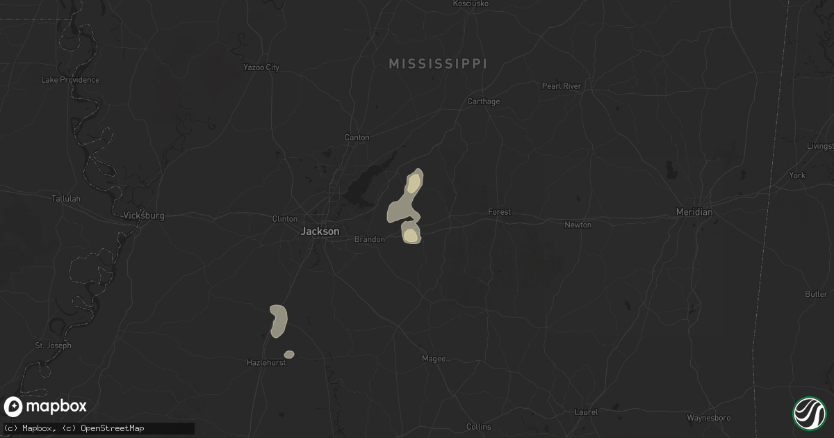 Hail map in Pelahatchie, MS on August 14, 2025