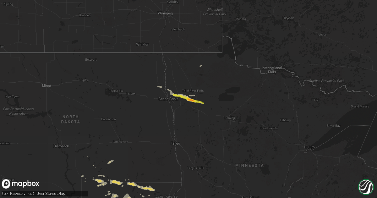 Hail map on August 14, 2025