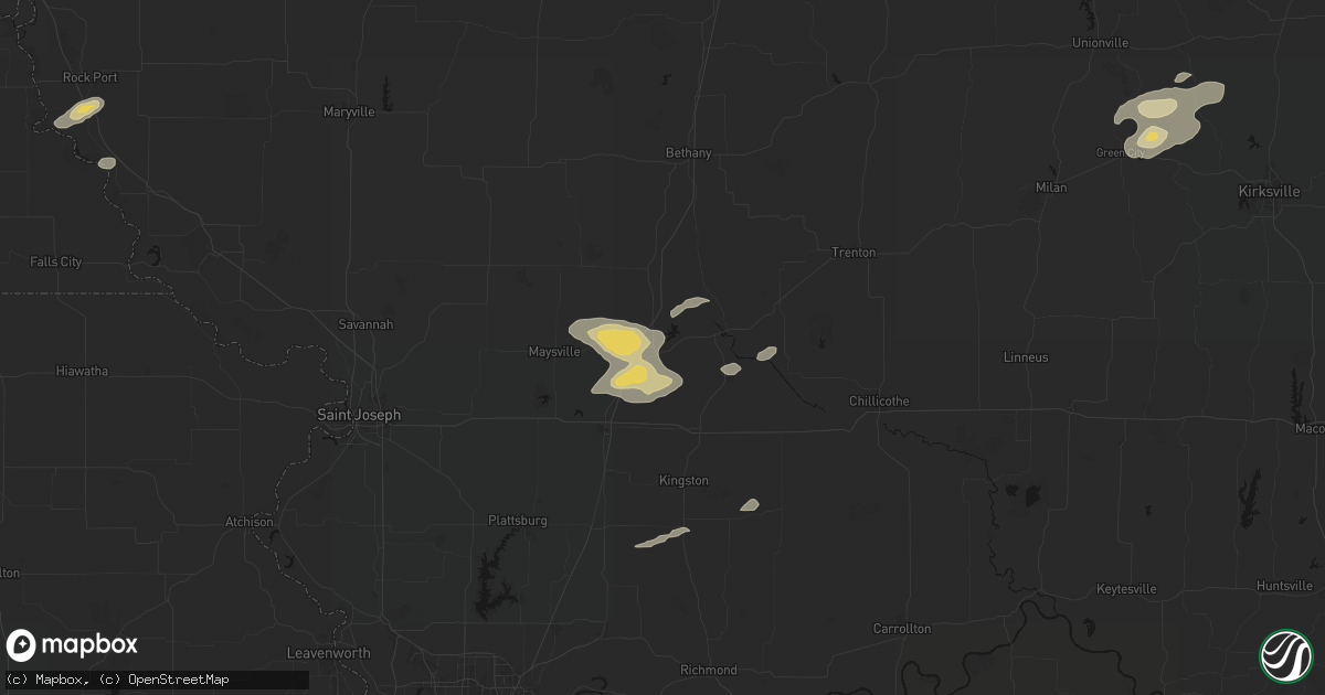 Hail map in Altamont, MO on August 14, 2026