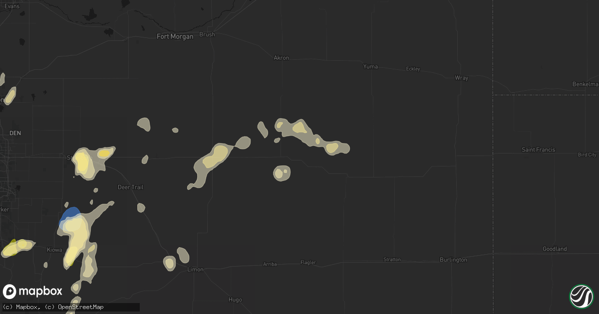 Hail map in Anton, CO on August 14, 2026