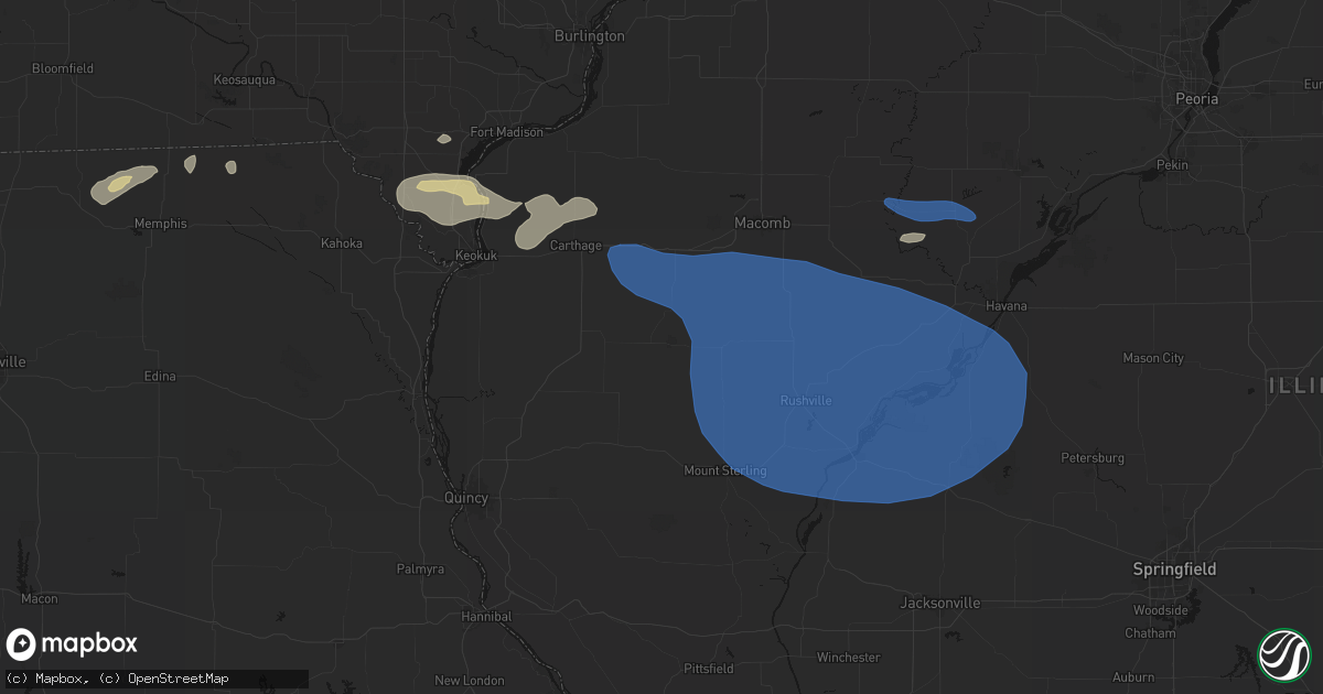 Hail map in Augusta, IL on August 14, 2026