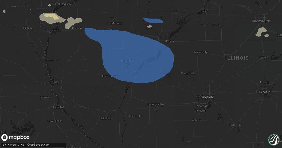 Hail map in Beardstown, IL on August 14, 2026