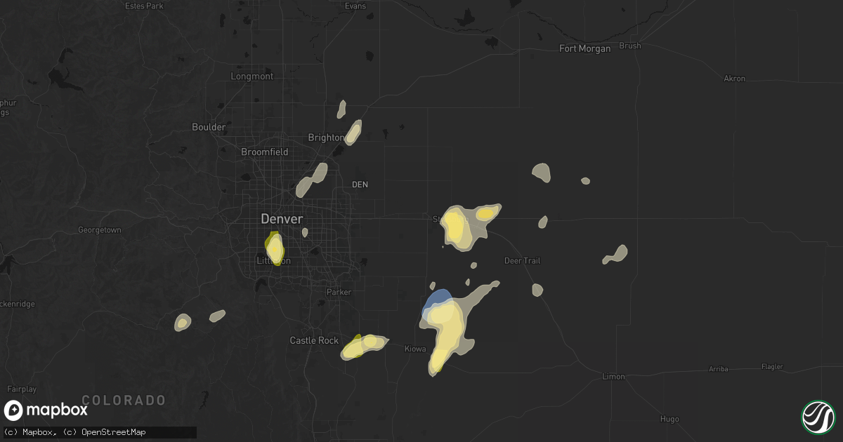Hail map in Bennett, CO on August 14, 2026