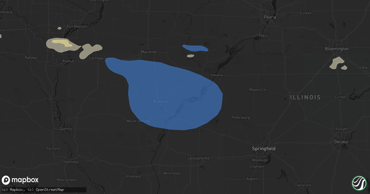 Hail map in Browning, IL on August 14, 2026