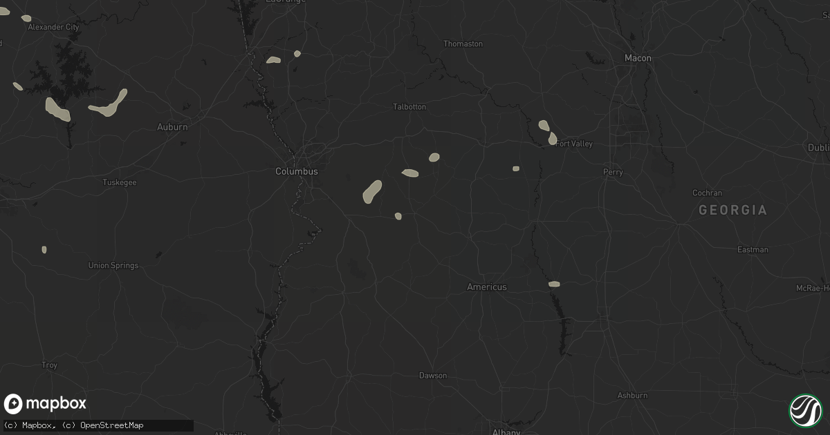 Hail map in Buena Vista, GA on August 14, 2026