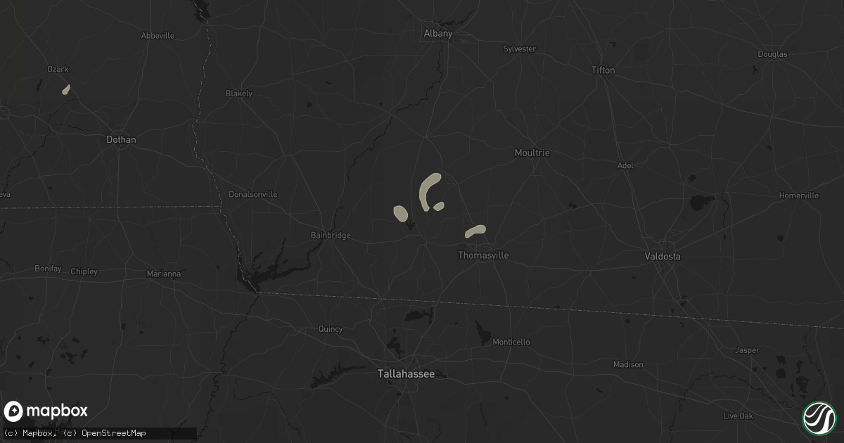 Hail map in Cairo, GA on August 14, 2026