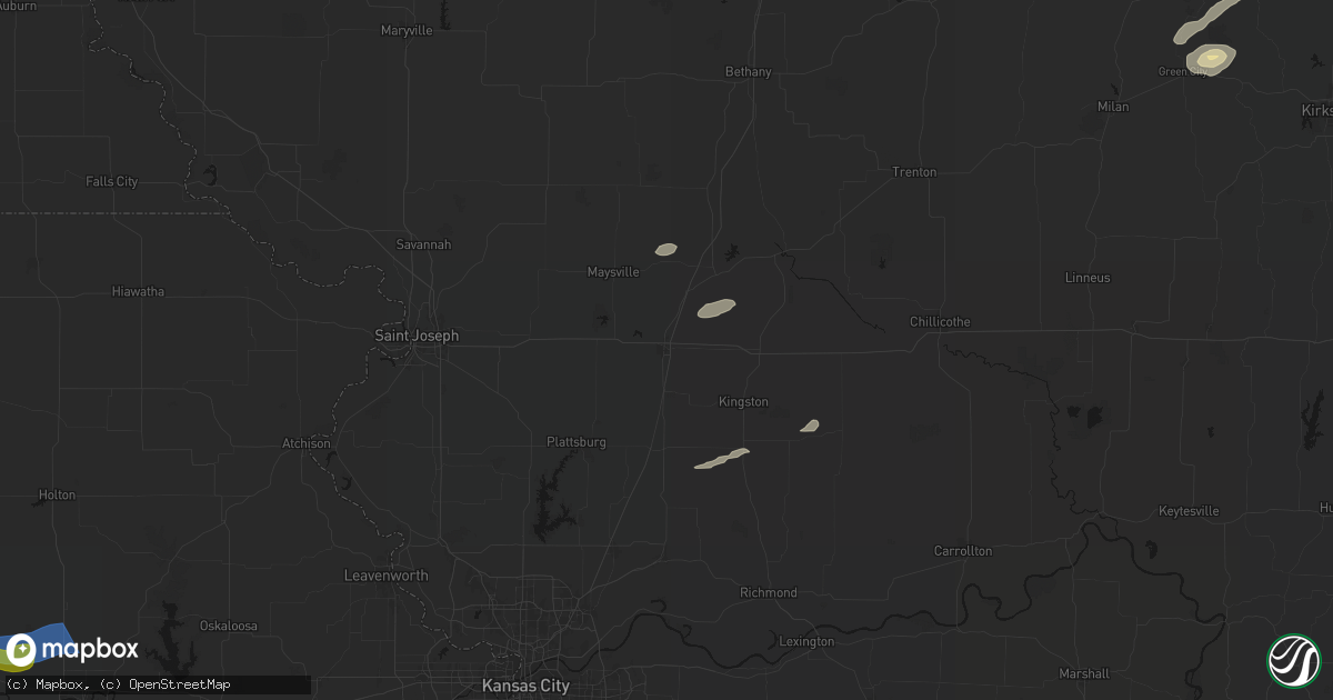 Hail map in Cameron, MO on August 14, 2026