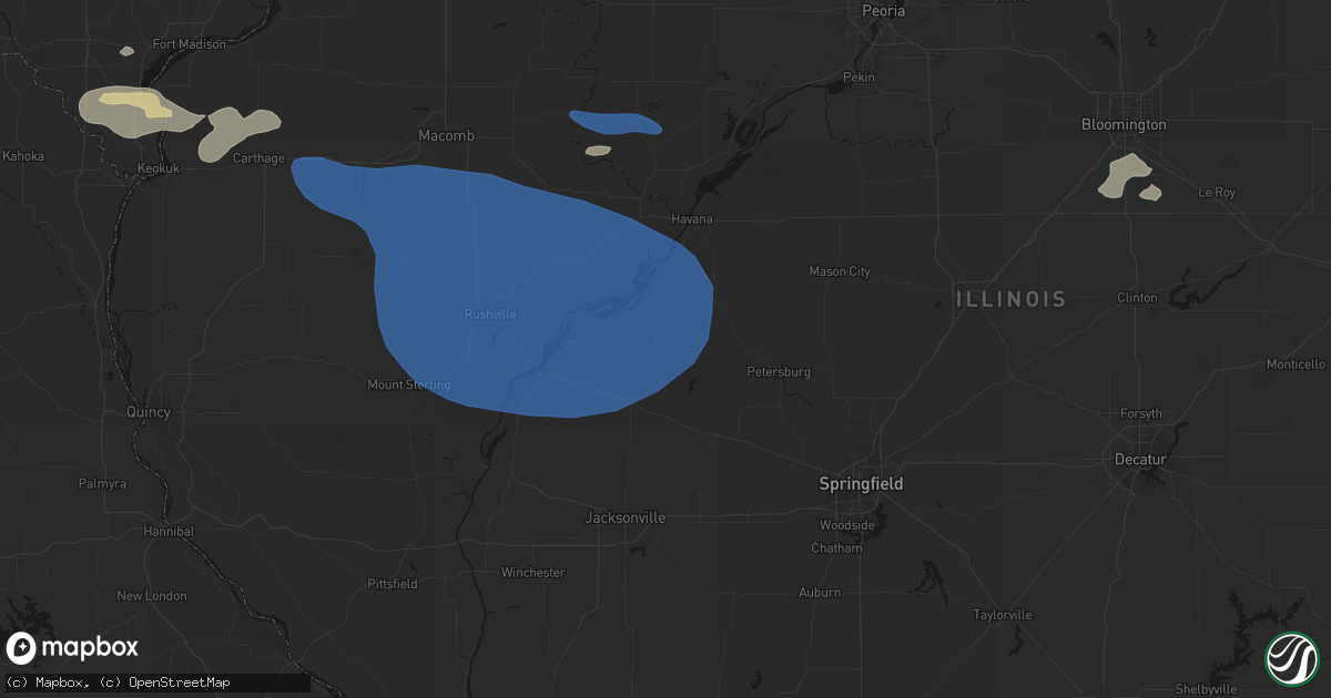 Hail map in Chandlerville, IL on August 14, 2026