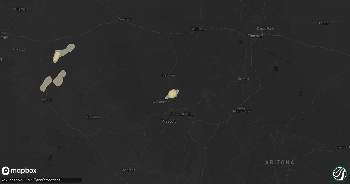 Hail map in Chino Valley, AZ on August 14, 2026