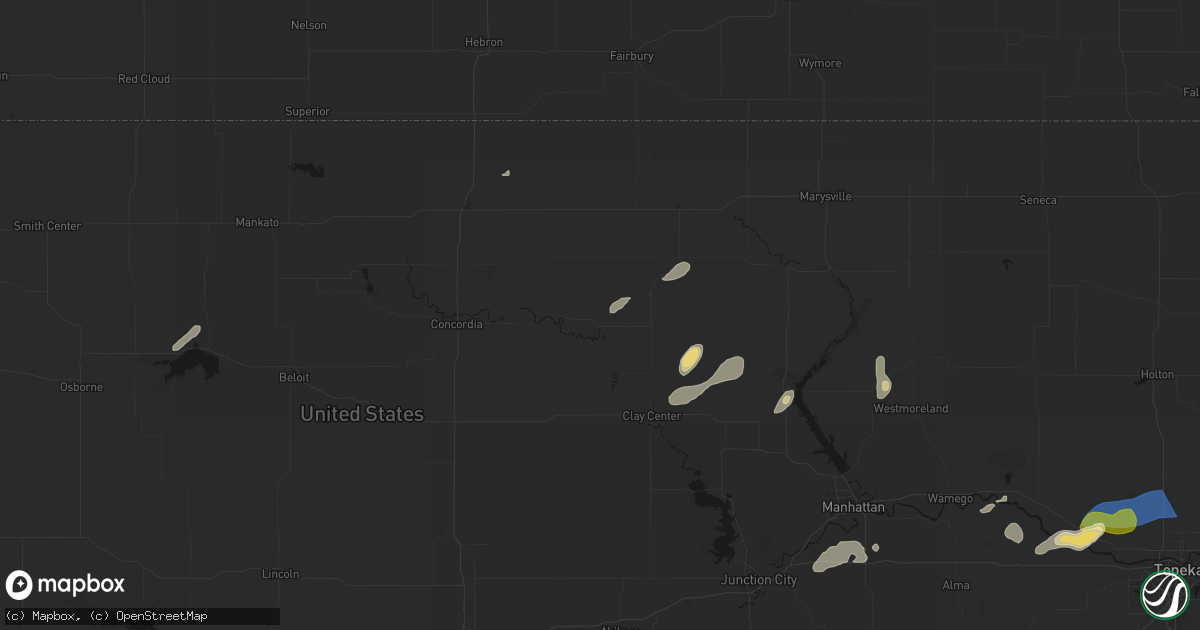 Hail map in Clifton, KS on August 14, 2026