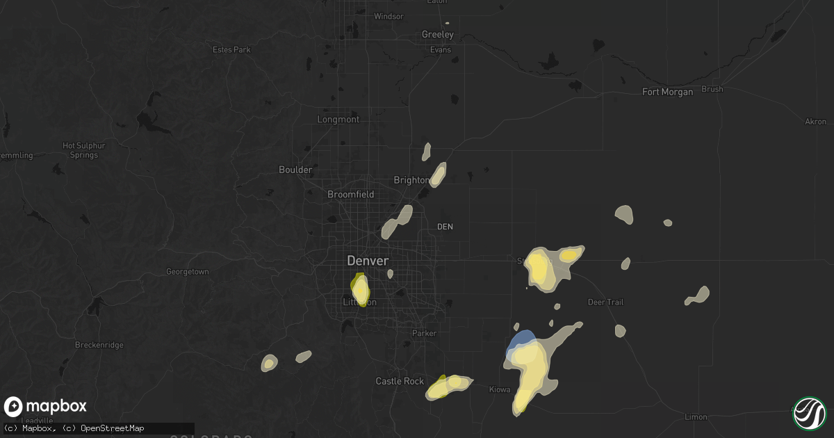 Hail map in Commerce City, CO on August 14, 2026