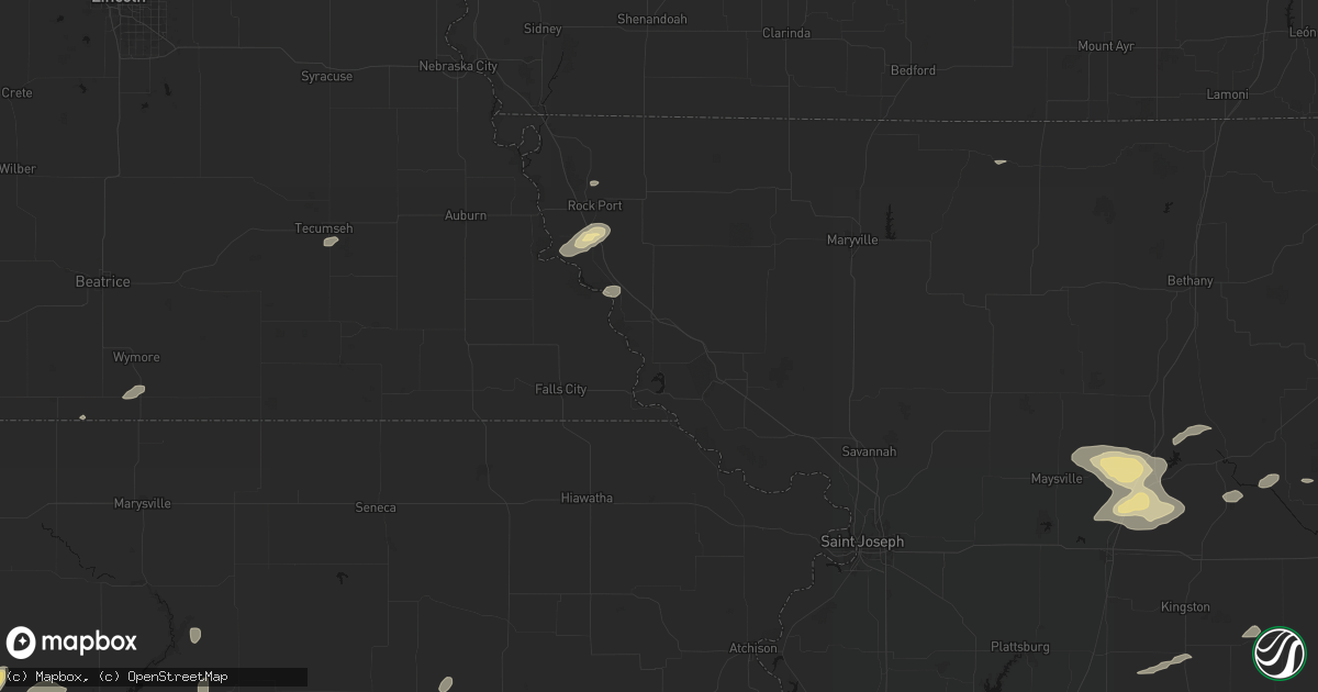 Hail map in Craig, MO on August 14, 2026