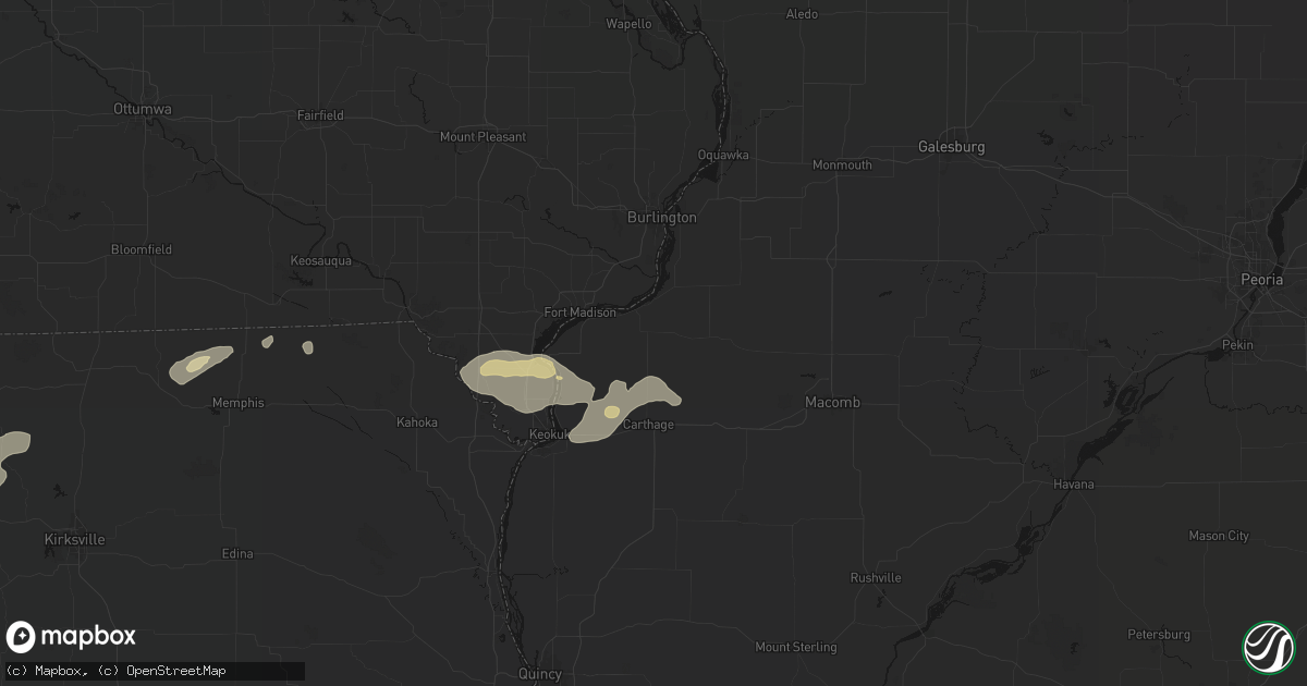 Hail map in Dallas City, IL on August 14, 2026