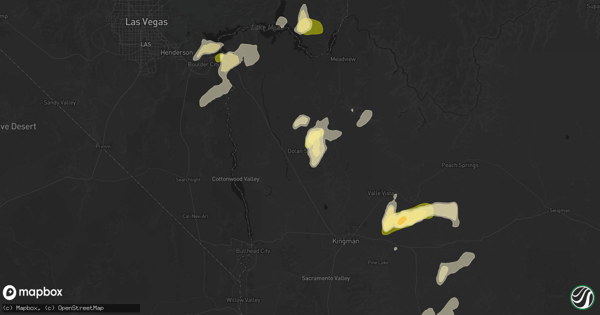 Hail map in Dolan Springs, AZ on August 14, 2026