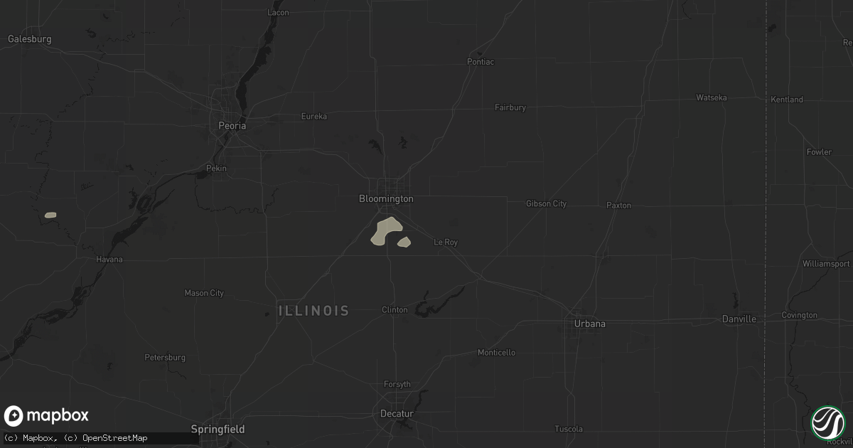 Hail map in Downs, IL on August 14, 2026