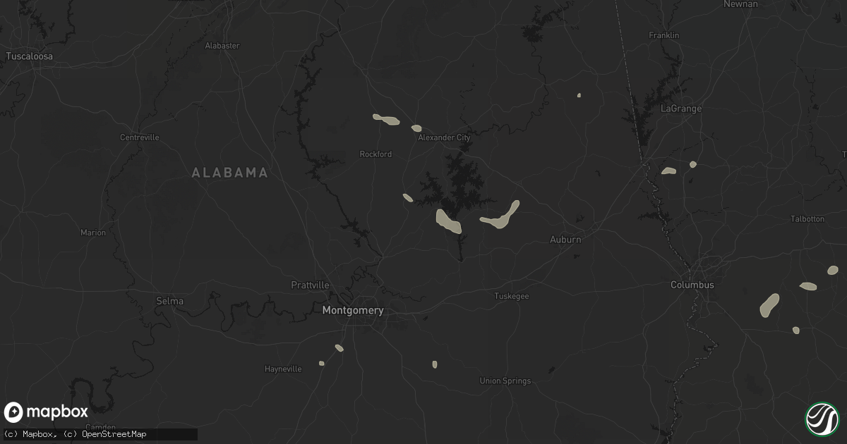 Hail map in Eclectic, AL on August 14, 2026
