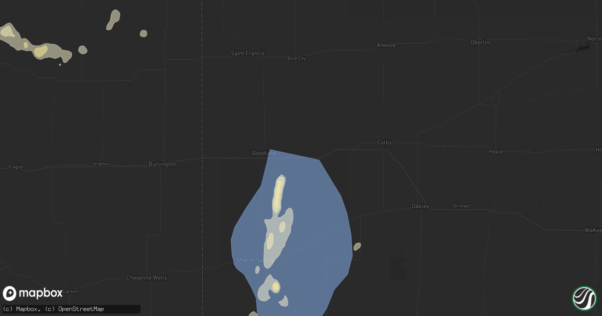 Hail map in Edson, KS on August 14, 2026