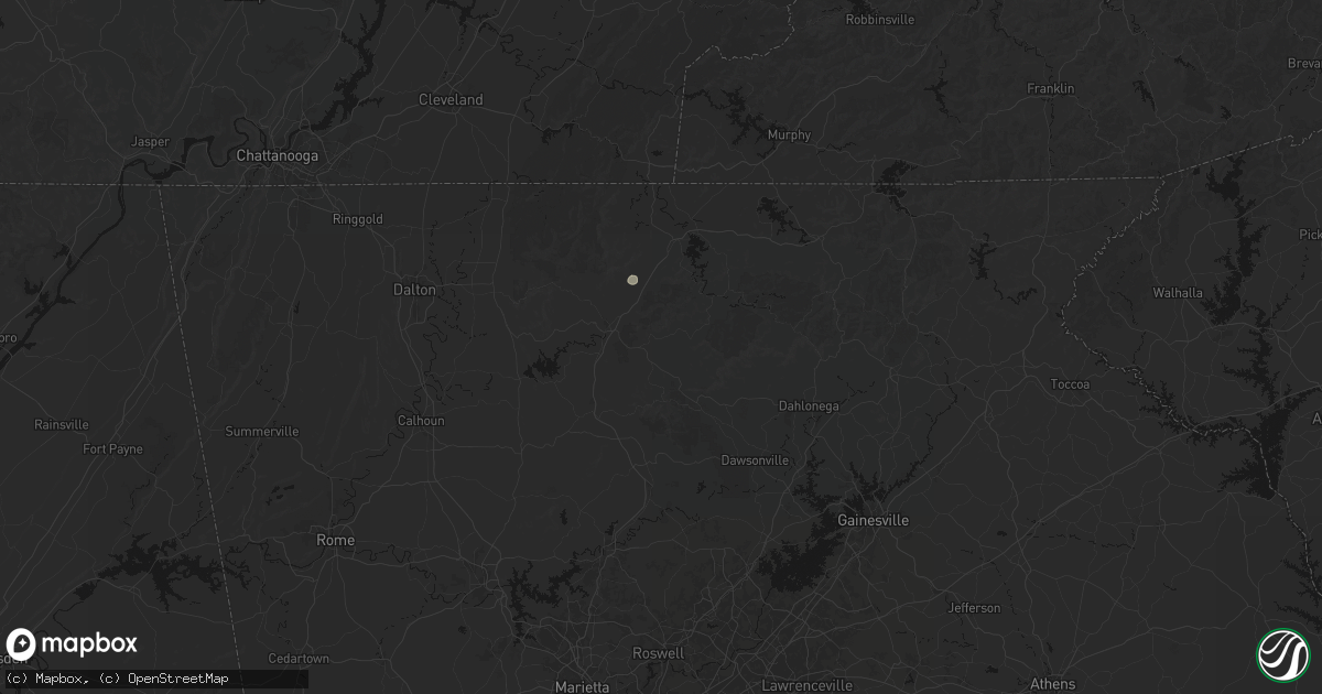 Hail map in Ellijay, GA on August 14, 2026