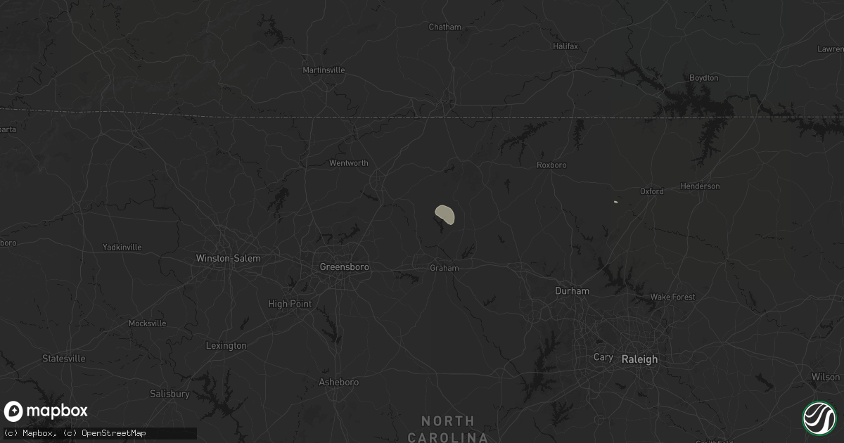 Hail map in Elon, NC on August 14, 2026