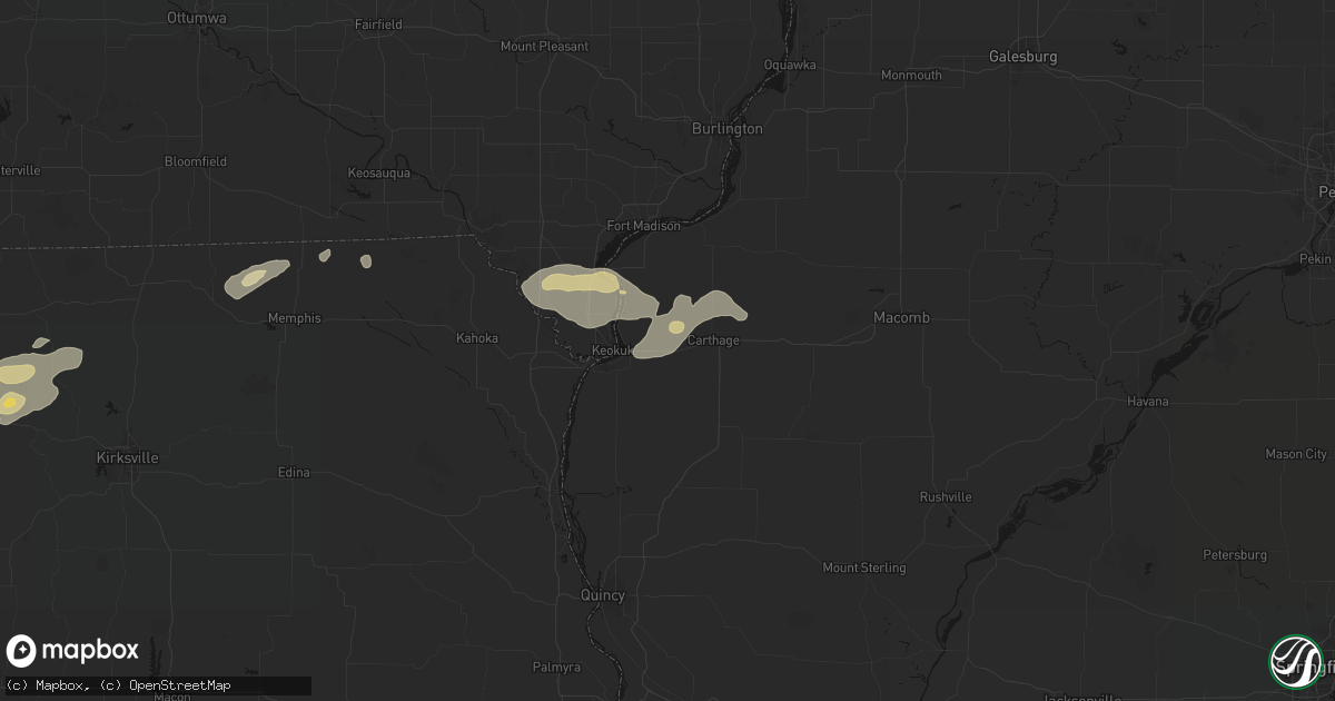 Hail map in Elvaston, IL on August 14, 2026