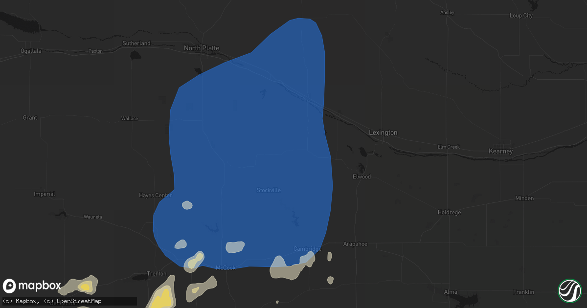 Hail map in Farnam, NE on August 14, 2026