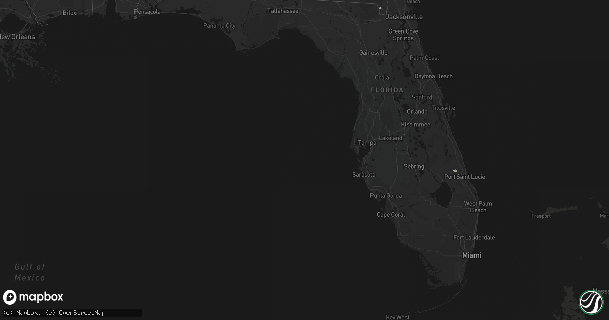 Hail map in Florida on August 14, 2026