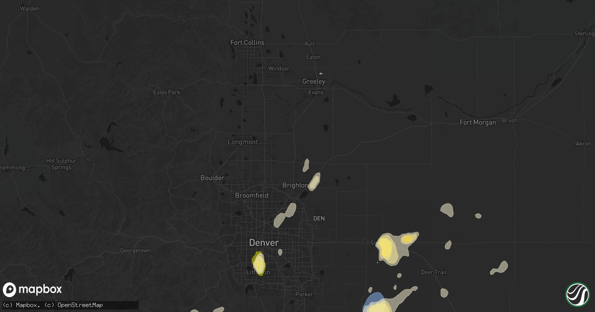 Hail map in Fort Lupton, CO on August 14, 2026