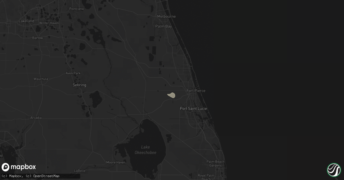 Hail map in Fort Pierce, FL on August 14, 2026