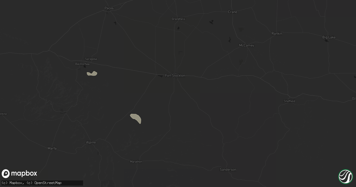 Hail map in Fort Stockton, TX on August 14, 2026