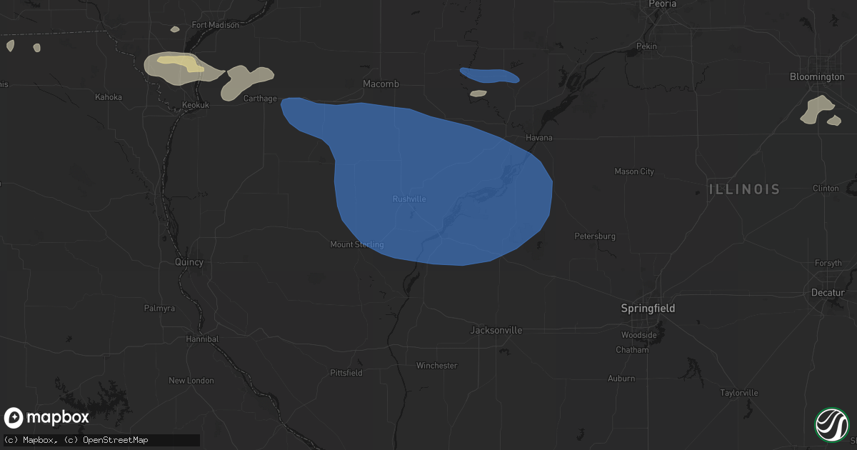 Hail map in Frederick, IL on August 14, 2026