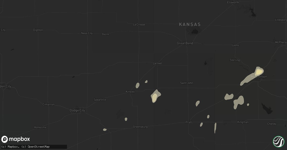 Hail map in Garfield, KS on August 14, 2026