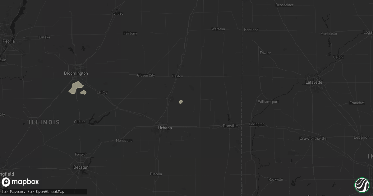 Hail map in Gifford, IL on August 14, 2026