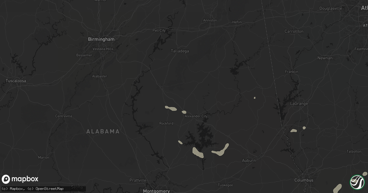 Hail map in Goodwater, AL on August 14, 2026