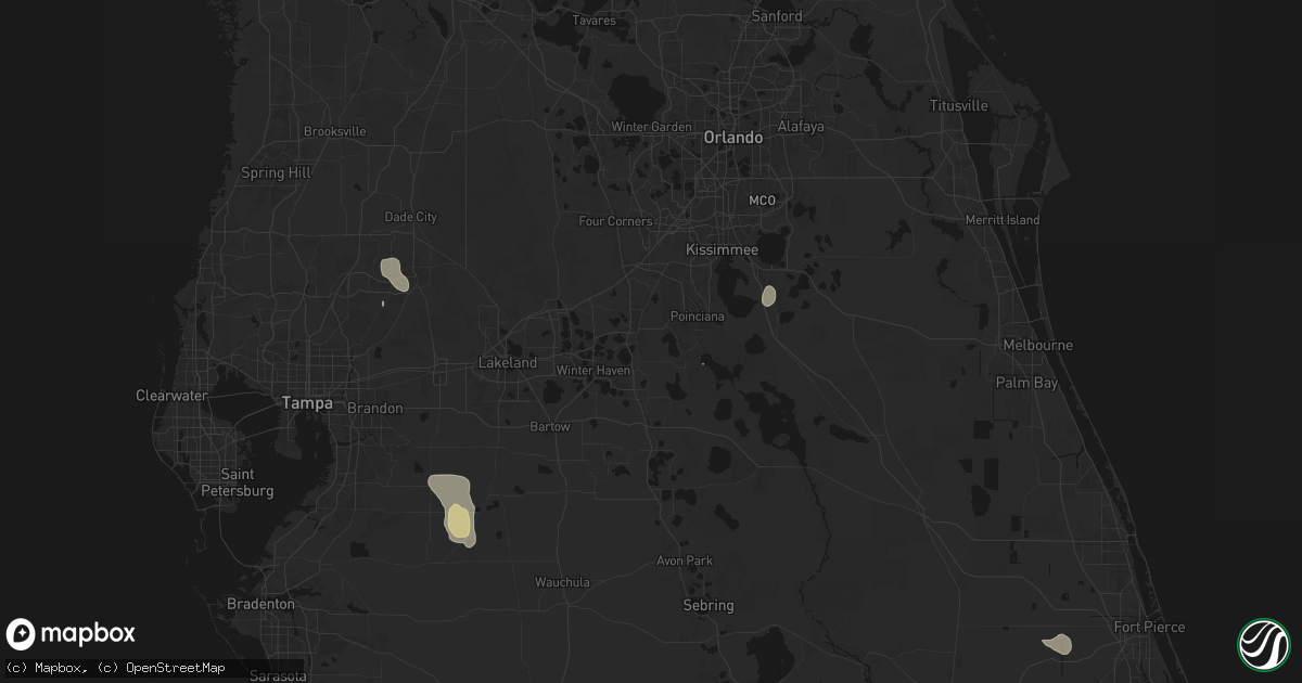 Hail map in Haines City, FL on August 14, 2026