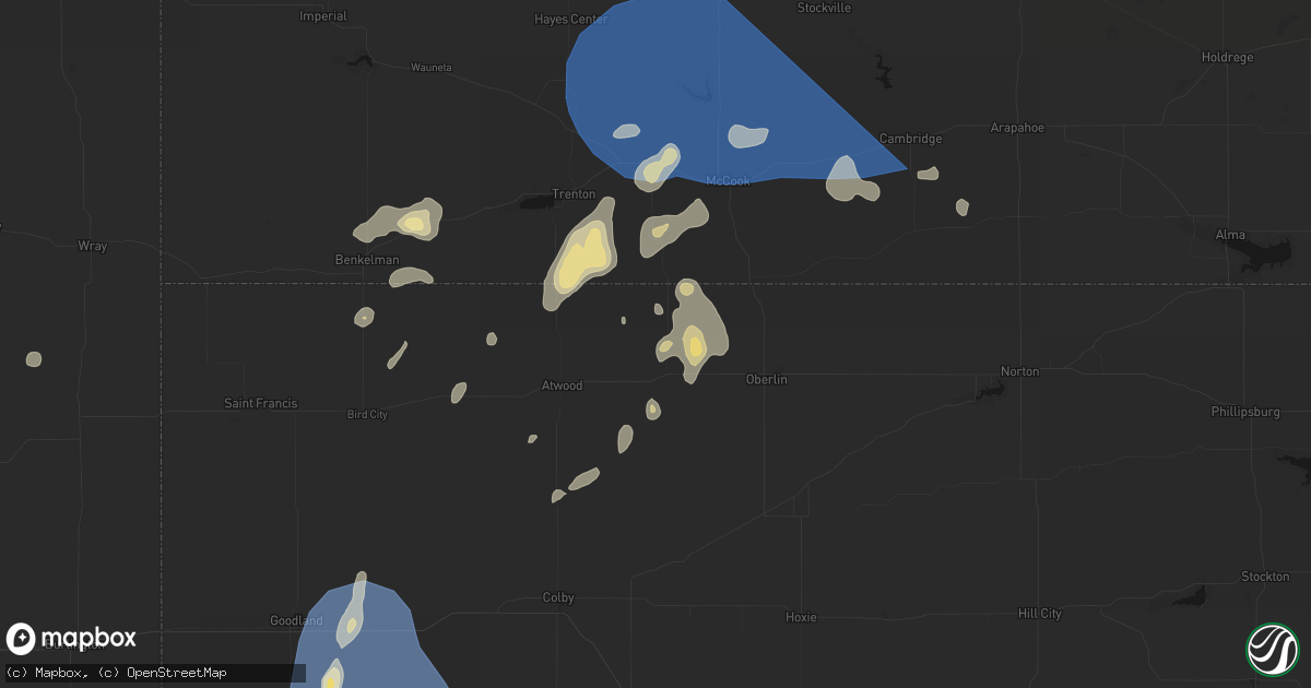 Hail map in Herndon, KS on August 14, 2026