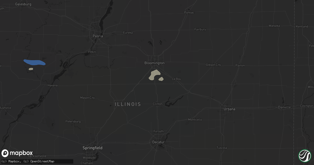 Hail map in Heyworth, IL on August 14, 2026