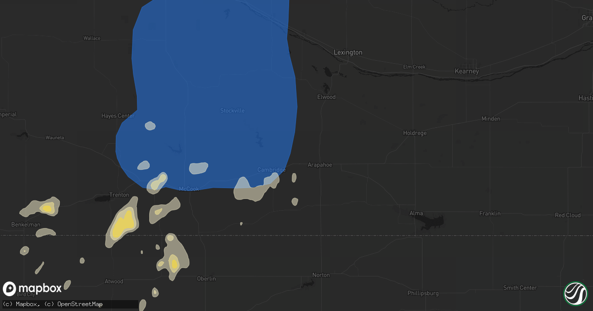 Hail map in Holbrook, NE on August 14, 2026