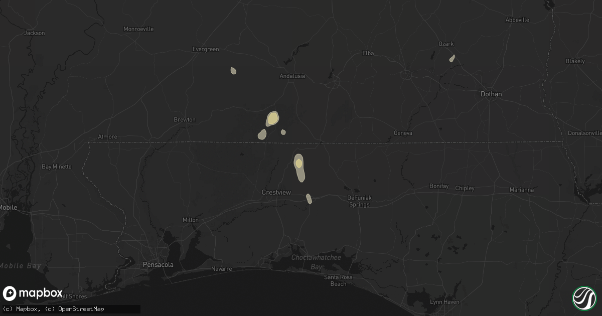 Hail map in Laurel Hill, FL on August 14, 2026