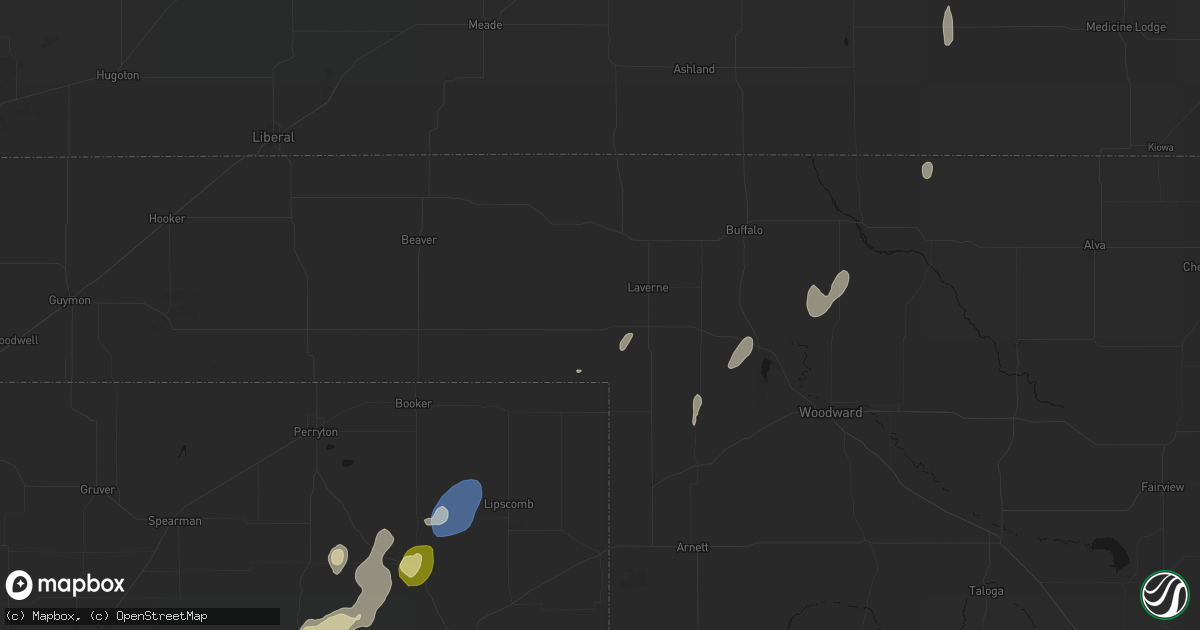 Hail map in Laverne, OK on August 14, 2026