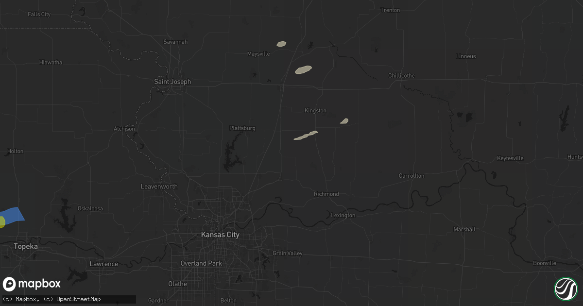 Hail map in Lawson, MO on August 14, 2026