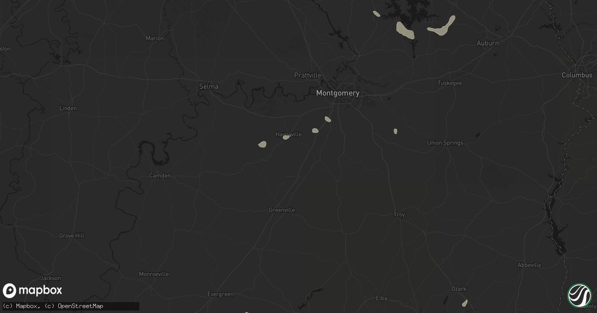 Hail map in Letohatchee, AL on August 14, 2026