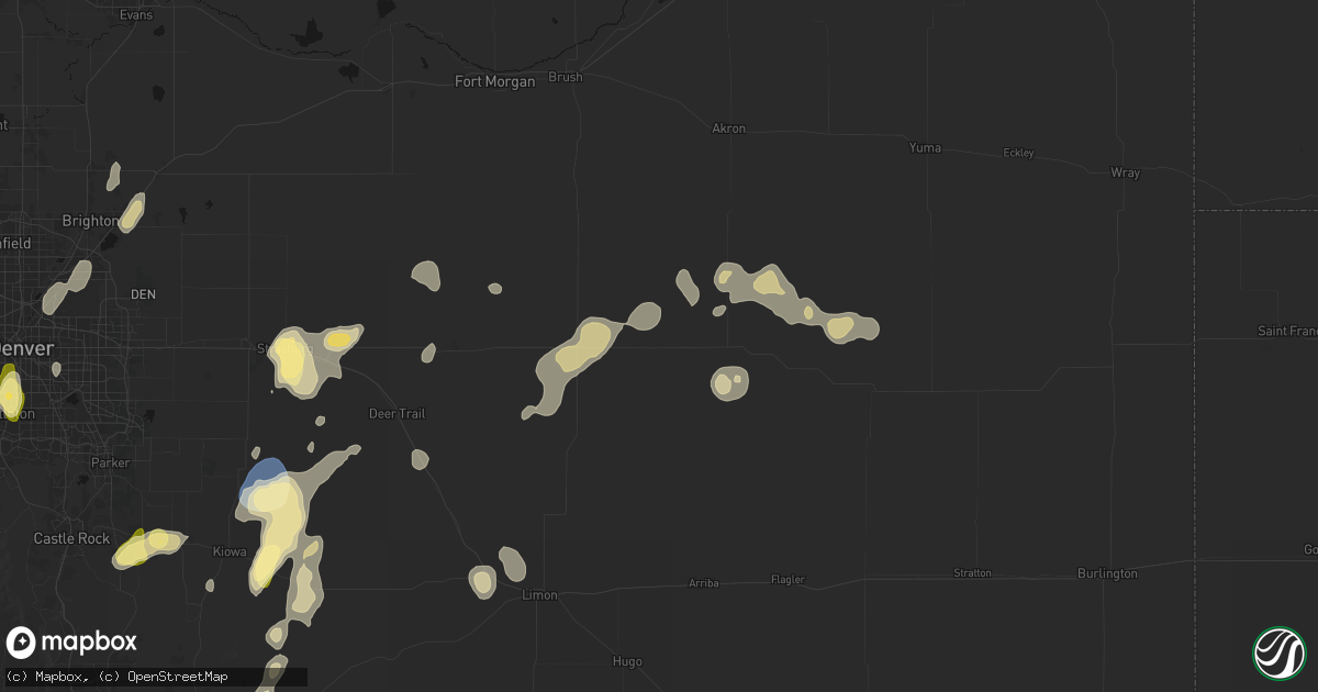 Hail map in Lindon, CO on August 14, 2026