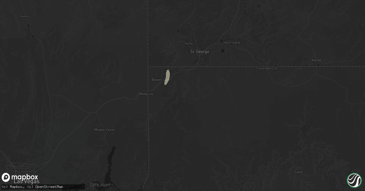 Hail map in Littlefield, AZ on August 14, 2026