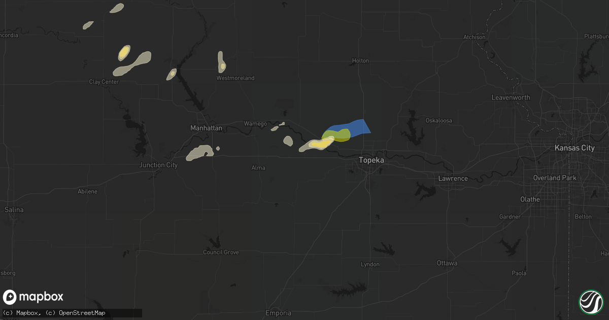 Hail map in Maple Hill, KS on August 14, 2026